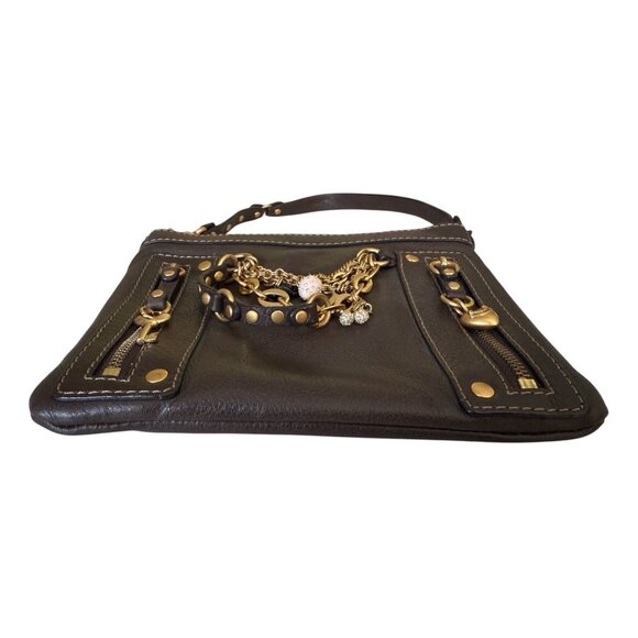 Juicy Couture Brown Leather Charm Wristlet Purse - Picture 3 of 15